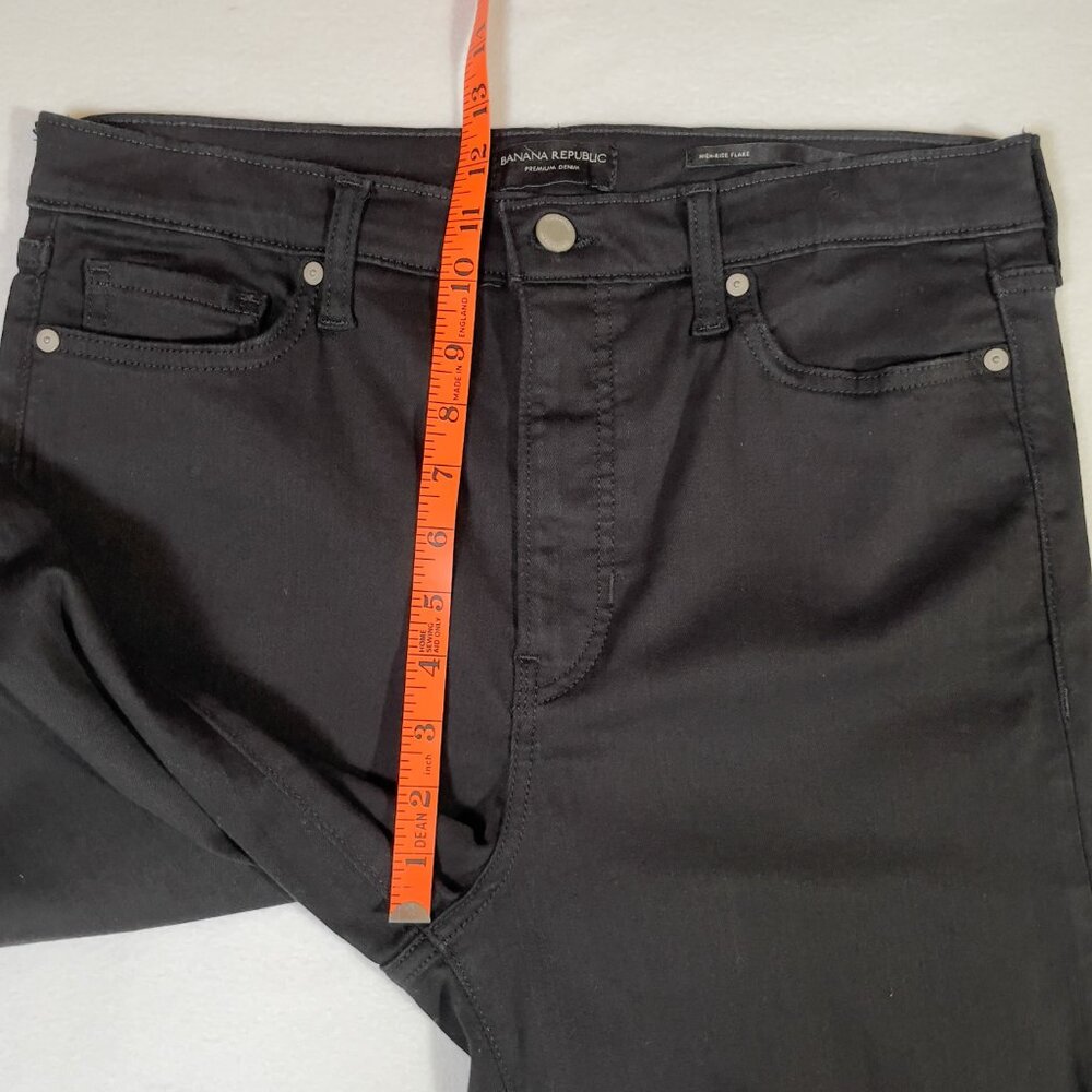Banana Republic High Rise Flare Jean Deep Black Size 31 Long 34.5" Inseam - Picture 12 of 16